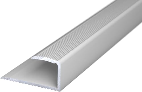 (9,81EUR/m) Einschubprofil von 13-15 mm Belagstärke 1000 mm lang silber Abschlussprofil für Hartböden U-Profil von NALine