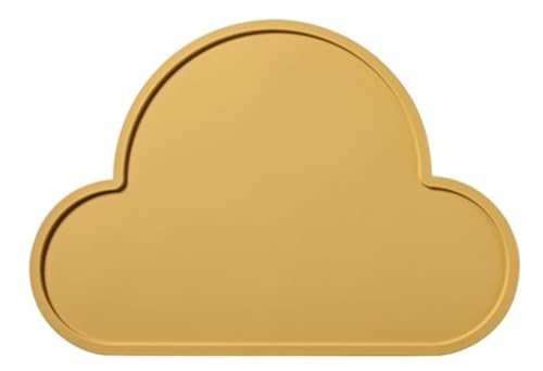 Wolke Tischset Silikon Platzset Baby Kinder Wasserdicht rutschfest Abwaschbar Babyplatte Platzmatte Platzdecken (Gelb) von NALora