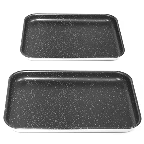 NAMAI - Satz 2 Pizza Pfanne - 35x25 40x28 - Antihaftbeschichtung - Aluminium - Pizza Blech - Pizza Back Set - Pizza Bleche von NAMAI