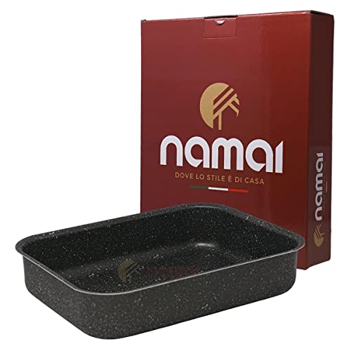 NAMAI - Auflaufform 30cm x 22cm - Lasagne Auflaufform - Geeignet Für Die Spülmaschine - Made In Italy -Aluminium von NAMAI