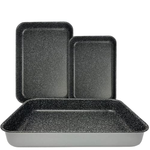 NAMAI - Backformen Set -Auflaufformen Set - Spülmaschinenfest - Aluminium - Auflaufform Lasagne - Baking Tray - Lasagne Auflaufform (SATZ TRIS 35CM 25CM 20CM) von NAMAI