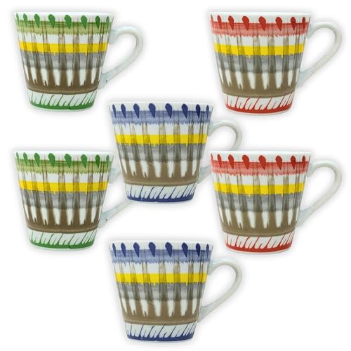 NAMAI - Set mit 6 Kaffeetassen - Porzellan - Spülmaschinen- und Mikrowellengeeignet - 50 ml - Besondere Kaffeetassen - Set Kaffeetassen - Besondere Kaffeetassen - Kaffeetassen - Kaffeetassen - von NAMAI