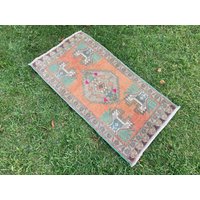 3'5x1'8 Ft, Tür Matte Teppich, Teppiche, Oushak Bad Vintage Kleine Boho Gegend Distressed Teppich von NAMASTERUG