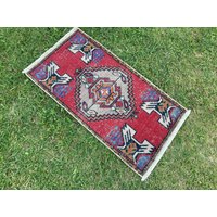 Türkisch, Matte Teppich, Vintage Kleine Oushak Rustikale Dekor, Boho Handgeknüpfte Tür Boden Teppiche, 1'54x2'95 Ft von NAMASTERUG