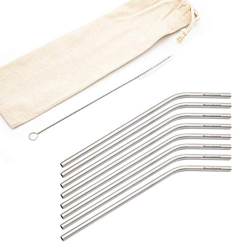 NAMENBAR Mehrweg Trinkhalm Strohhalm aus Edelstahl mit Namen/Gravur - personalisiert - persönliche Geschenkidee zu Weihnachten (Achterset) von Namenbar