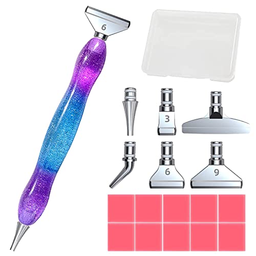 NAMIS 5D Diamond Painting Zubehör Set, Mit 1 Stück Diamond Painting Stift, 6 Stück Metall Ersatz Stiftköpfen, Diamond Painting Wachs, Aufbewahrungsbox, Diamond Painting Tools für DIY Diamant Malerei von NAMIS