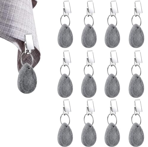 12 Stück Tischdeckenbeschwerer, Tischdeckengewichte mit Clips,Tischdecke Gewichte Naturstein,Tischdecken Beschwerer Draußen,Tischdeckengewichte Extra Schwer für Picknicks, Partys, Camping, Hochzeiten 12 Stück Tischdeckenbeschwerer, Tischdeckengewichte mit Clips,Tischdecke Gewichte Naturstein,Tischdecken Beschwerer Draußen,Tischdeckengewichte Extra Schwer für Picknicks, Partys, Camping, Hochzeiten von NAMIS