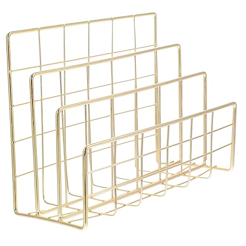 NAMOARLY 1 STK Ablage zur Dateiverwaltung Aufbewahrungswürfel stapelbare Lagerbehälter Steht Vorratsbehälter Storage Boxes aufbwahrungs-Box Metallständer Buch Veranstalter Legierung Golden von NAMOARLY