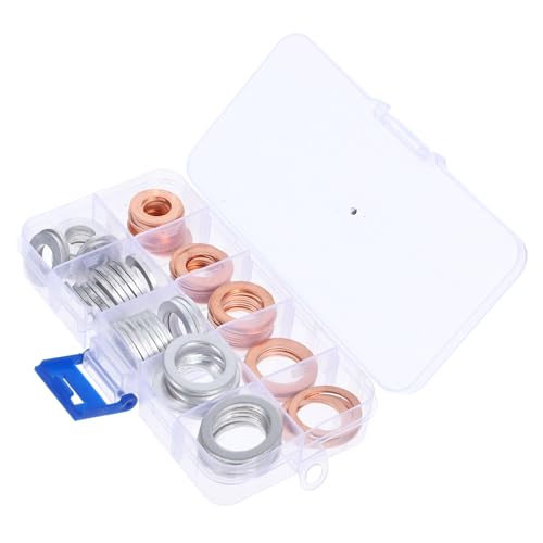 NAMOARLY 1 Schachtel Ölablassschrauben dichtungsset Aluminium und Kupfer Dichtringe in Verschiedenen Auslaufsicher für Auto Motoröl Ablass Schrauben Ersatzteile von NAMOARLY