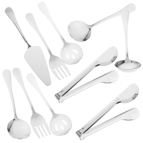 NAMOARLY 1Satz Servierbesteck Teilig Schlitzlöffel Suppenkelle Spatel Metalllöffel Steakzange für Buffets Partys Catering von NAMOARLY