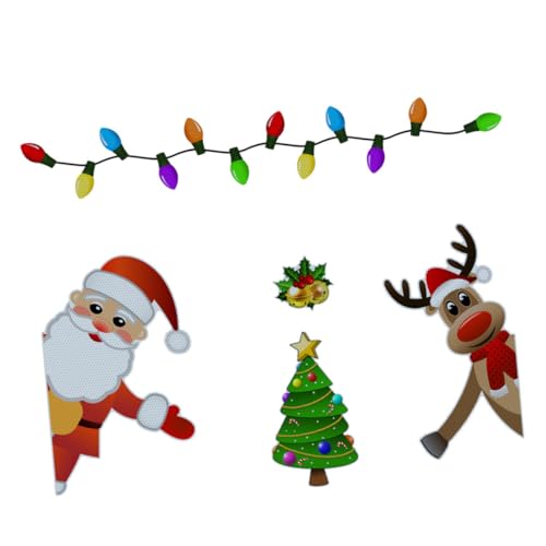 NAMOARLY 1satz Reflective Christmas Car Magnets Festliche Auto-Dekoration Mit Rentier-Design Für Weihnachtszauber Und Gute Laune Der Straße Für Kühlschrank Und Fahrzeug von NAMOARLY