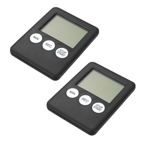 NAMOARLY 2 Stück Digitaler Einfacher Küchentimer mit Stoppuhrfunktion Leicht Tragbar Batteriebetrieben als Koch und Backzeitmesser mit Praktischem Standfuß für Zuhause und Schule von NAMOARLY