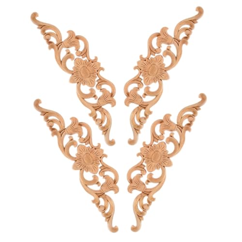 NAMOARLY Elegante Holzschnitzapplikationen 4 Stück Unbemalte Holz-onlays Im Europäischen Stil Für Möbelprojekte Fertig NAMOARLY Elegante Holzschnitzapplikationen 4 Stück Unbemalte Holz-onlays Im Europäischen Stil Für Möbelprojekte Fertig von NAMOARLY
