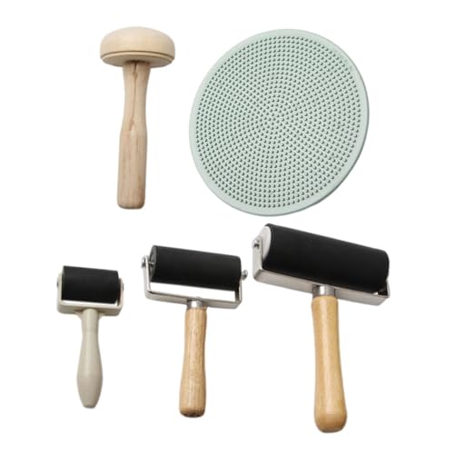 NAMOARLY 5 Stück Teiliges Printmaking Tool Set mit Holz Mushroom Stempelroller Gummi und Kunststoffwalzen für Vielseitiges Kunsthandwerk Langlebig für Anfänger und Kreative Drucktechniken NAMOARLY 5 Stück Teiliges Printmaking Tool Set mit Holz Mushroom Stempelroller Gummi und Kunststoffwalzen für Vielseitiges Kunsthandwerk Langlebig für Anfänger und Kreative Drucktechniken von NAMOARLY