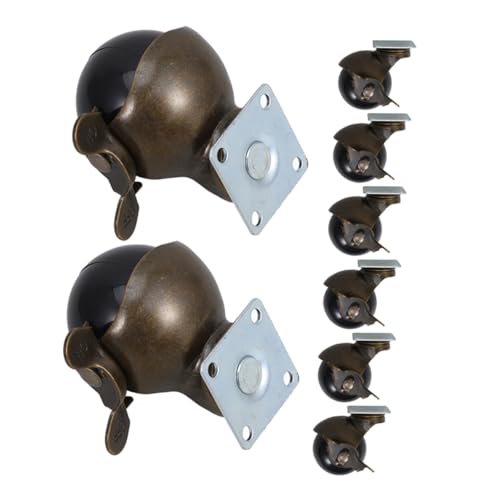 NAMOARLY 8 Stück Teiliges Möbelrollen Möbel lenkrollen Bremse Schwere Belastung Retro Bronze Finish für Schrank Sofa Stuhl Drehbare Möbelrollen mit Sicherer Feststellbremse von NAMOARLY