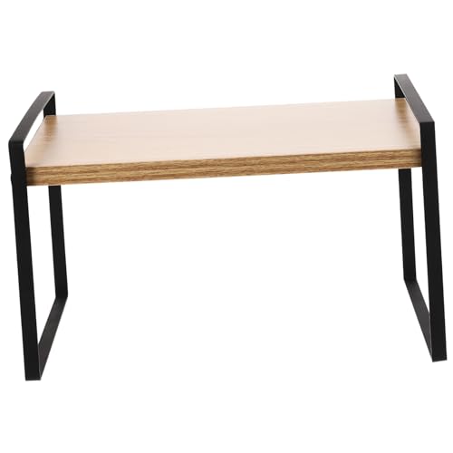 NAMOARLY Desktop Organizer Regal Einfache Platzsparend für Bürobedarf Schwarz Holzfarbe für Schreibtisch Schlafzimmer Wohnzimmer von NAMOARLY