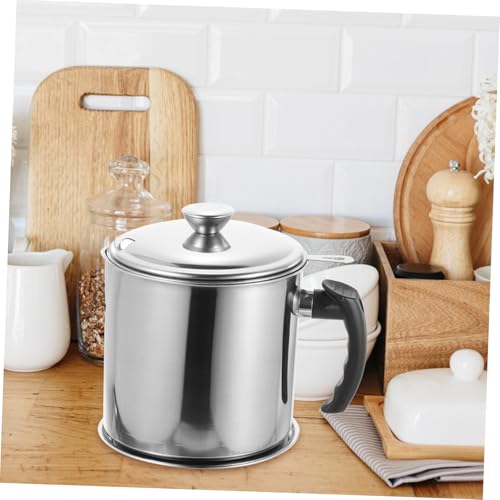 NAMOARLY Edelstahl Ölbehälter mit Sieb Großer Fassungsvermögen Hitzebeständig Haushaltsölkanne mit Bodensatzfilter für Gesundes Öltrennen und Vielseitige Küchenaufbewahrung von NAMOARLY