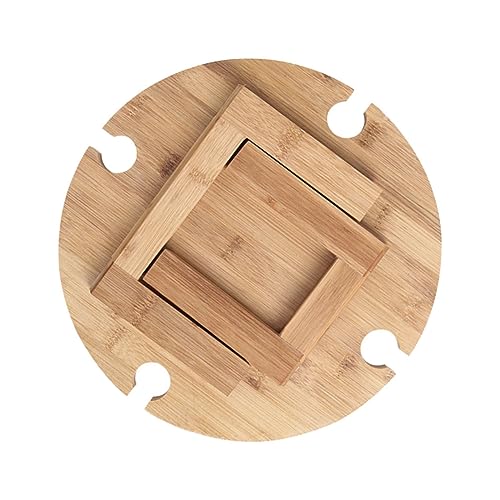 NAMOARLY Faltbarer Weintisch Holz Tragbarer Picknicktisch für Camping Outdoor Garten Klappbarer Tisch mit Flaschenhalter für Strand Park und Festivals von NAMOARLY