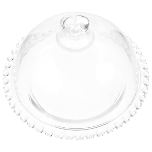 NAMOARLY Glas Kuchenplatte mit Deckel Staubschutz Glas Servierplatte für Kuchen Cupcakes Obst Stilvolle Bruchsichere Glasplatte für Party Restaurant Buffet Banquet Praktisches von NAMOARLY