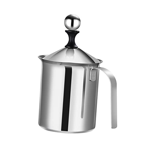 NAMOARLY Handgefertigter Milchaufschäumer mit Doppel Mesh für Cremigen Milchschaum für Kaffee und Zuhause Milchschaum Hitzebeständiger Griff von NAMOARLY