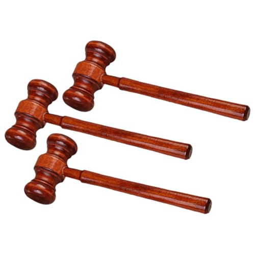 NAMOARLY 3stücke Richterhammer Holz Auktionshammer Richterhammer Zubehör Requisiten Ornament Massivholzhammer Richter Holzhammer Hammer von NAMOARLY