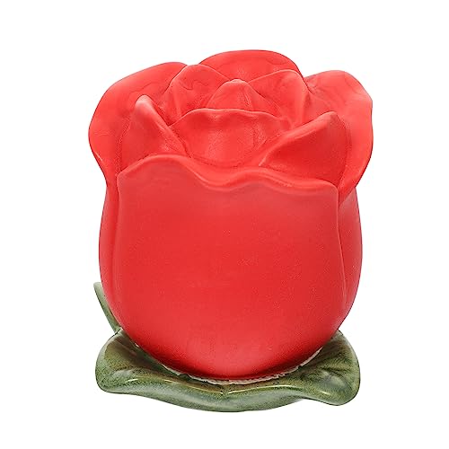 NAMOARLY Rose Teeblätter Glas luftdicht Container Teeglas Krüge mit Deckel Tee Gläser Tee -Aufbewahrungsgläser Teebehälter Teekanister Vorratsbehälter für losen Tee Keramik rot von NAMOARLY