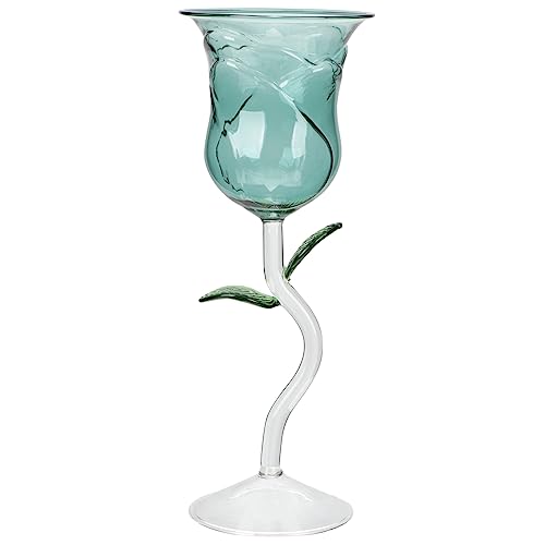 NAMOARLY Rosenblumen Weinglas Elegantes Cocktailglas Für Valentinstag Attraktives Glas Mit Rosendesign Für Partys Hochzeiten Zuhause Und Bars von NAMOARLY