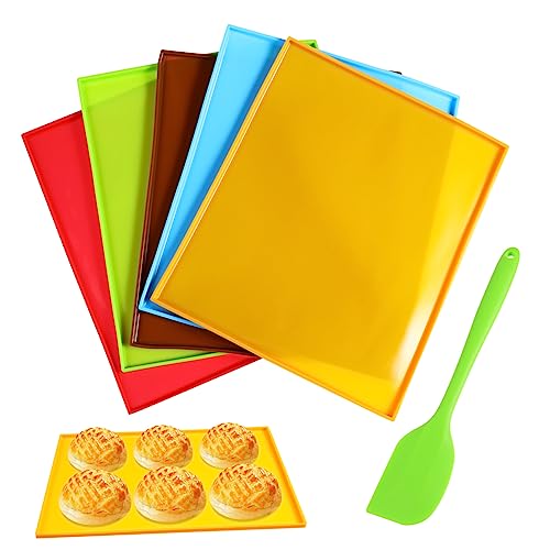 NAMOARLY Silikon Backmatten mit Rand Wiederverwendbare Silikonblätter Verschiedenen Farben Spatel Temperaturbeständig Einfach zu Reinigen für Ofen NAMOARLY Silikon Backmatten mit Rand Wiederverwendbare Silikonblätter Verschiedenen Farben Spatel Temperaturbeständig Einfach zu Reinigen für Ofen von NAMOARLY