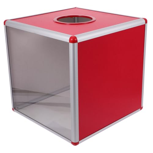 NAMOARLY Transparente Rote Verlosungsbox mit Schlitz Vielseitige Spenden und Wahlurne für Partys Langlebige Acrylbox für Geschäftskarten und Hochzeitskarten Interaktives Eventzubehör von NAMOARLY