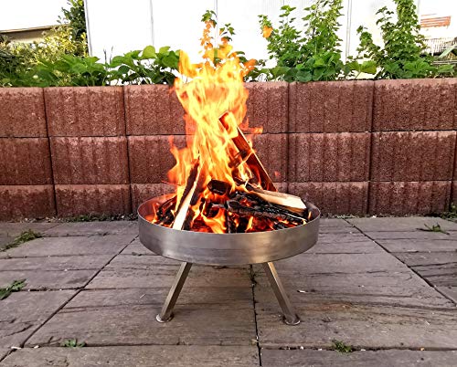 Namor© Feuerschale aus Edelstahl | Feuerschale Feuerstelle Feuerkorb Grillschale Lagerfeuer | Handmade in Germany | Edelstahl Feuerschale Ø 70 cm von NAMOR