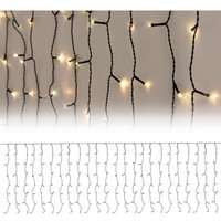 Led Lichtervorhang 2m mit 200 LEDs Warmweiß, Flashing-Effekt (einzelne blinkende led), Eiszapfen Lichterkette led Lichterkettenvorhang Eisregen von ECD GERMANY