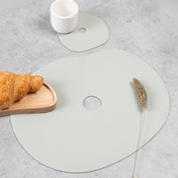 Tischset Und Untersetzer Aus Leder, Farbe Hellgrau Tischset Und Untersetzer Aus Leder, Farbe Hellgrau von NAMUOS