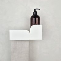 Weißer Handtuchhalter Mit Ablage Für Seifenschale Bauhausi Mehrfarbig I Wandmontiertes Badezimmerzubehör von NAMUOS