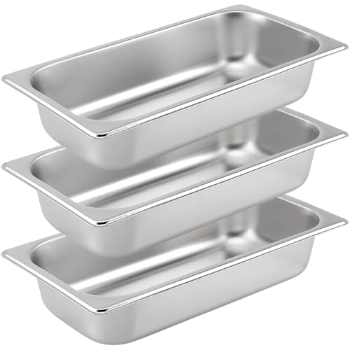 3-teilig schale zum panieren 32.5 x 17.5 x 6.5 cm panier-set aus edelstahl metall panierstraße rechteckig panier-set edelstahl schnitzel panierstation panier set 3tlg von NAMYEUT