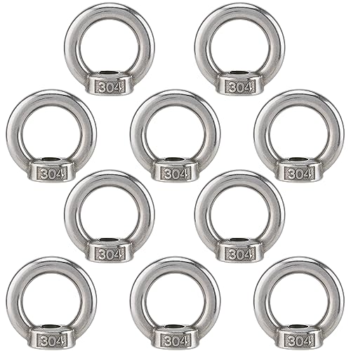 NAMYEUT 10 Stück Ringmutter Edelstahl M10, Augenmutter M10 Edelstahl Gewinde Ösenmutter Ringmuttern Augenmuttern Hardware Ringösen zum Schrauben, Hängen, Hebezubehör von NAMYEUT