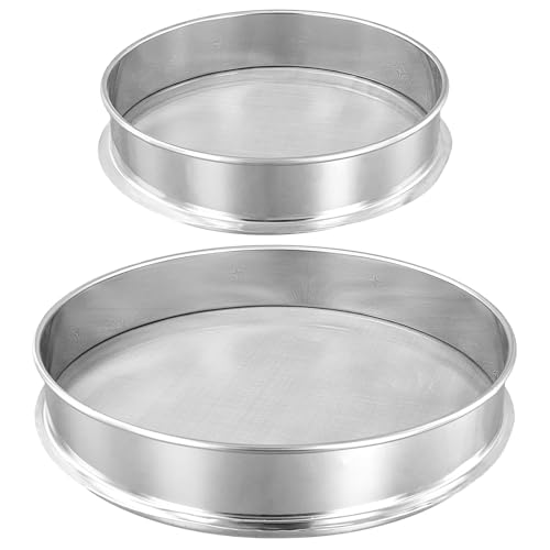NAMYEUT 2 Stück Mehlsieb 80 Mesh und 120 Mesh, Mehlsieb Edelstahl Set, Mehlsieb Feinmaschig, 20cm und 30cm Durchmesser, Küchensieb für Mehl, Puderzucker NAMYEUT 2 Stück Mehlsieb 80 Mesh und 120 Mesh, Mehlsieb Edelstahl Set, Mehlsieb Feinmaschig, 20cm und 30cm Durchmesser, Küchensieb für Mehl, Puderzucker von NAMYEUT