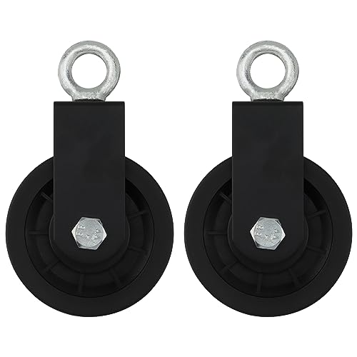 NAMYEUT 2 Stück Seilrolle mit U Haltebügel, 155mm 360°Kabel Pulley Block Umlenkrollen Umlenkrolle mit Karabinerhaken für Schaukelzubehör, Wäscheleine, Latzug, Latzugstange, Seilzug Fitness von NAMYEUT