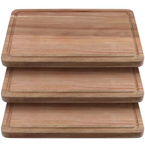 NAMYEUT 3 Stück 30 x 20 cm Schneidebrett Holz Klein, Holzbrett Küche Schneidbrett mit Saftrille, Frühstücksbrettchen Holz Jausenbrett, Schneidebretter aus Akazienholz NAMYEUT 3 Stück 30 x 20 cm Schneidebrett Holz Klein, Holzbrett Küche Schneidbrett mit Saftrille, Frühstücksbrettchen Holz Jausenbrett, Schneidebretter aus Akazienholz von NAMYEUT