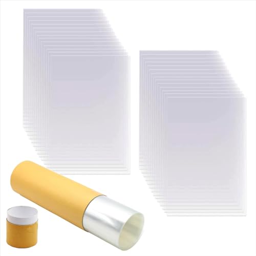 NAMYEUT 30 Stück 30 x 61 cm Mylarfolie, 6Mil 0,15mm PET Schablonenfolie Blanko Mylar Blätter, Mylar Schablone Blätter, PET Mylar Airbrush Schablonen Material, DIY - Schablonenkunstblatt zum Schneiden von NAMYEUT