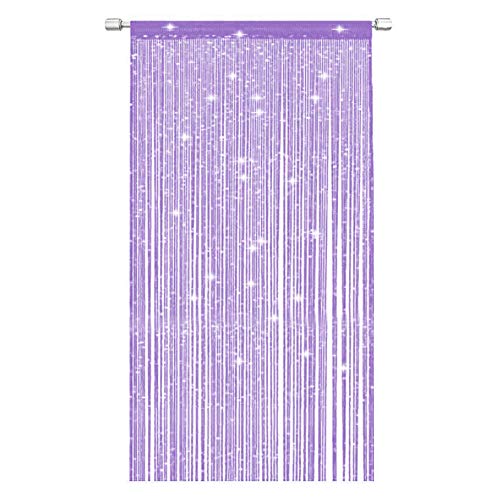 NANAD Jazz Glitzer-Faden-Vorhang, Fadenvorhang, Glitzerfaden, Tür oder Fenster, 100 x 200 cm, perfekt als Fliegengitter, violett, Free Size von NANAD