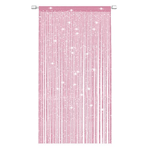 Nanad Jazz Glitzer-Faden-Vorhang, Fadenvorhang, Glitzerfaden, Tür oder Fenster, 100 x 200 cm, perfekt als Fliegengitter, rose, Free Size von NANAD