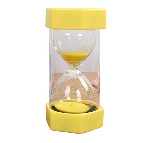 NANANA Buntes Sanduhren Set Zeitmesser/Glas Timer für Kinder Klassenzimmer Küche Spiele Bürsten Zuhause Büro, 5/10/15/20/30/45/60 Min, 7.3X16cm,Gelb,10min von NANANA