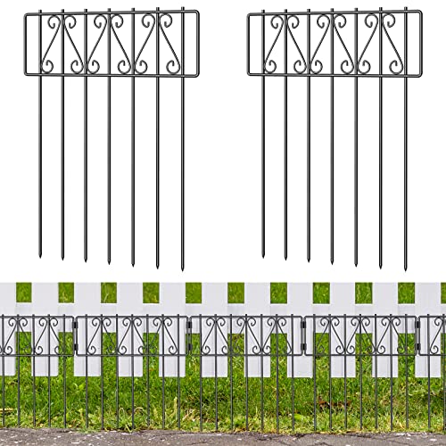 10 Stück Tier-Absperrzaun, 42 cm (H) x 3 m (L), dekorativer Gartenzaun, rostfreier Metalldraht, Gartenzaun, Hundekaninchen, Erdspieße, Verteidigungszaun für Außenbereich, Landschaft, Terrasse. von NANANARDOSO