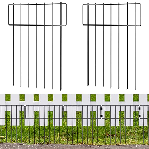 20 Stück Tier-Absperrzaun, insgesamt 42 cm (H) x60 m (L), dekorativer Gartenzaun, rostfreier Metall, temporärer Hundezaun, 4.8 cm Intervall, Tier-Erdspieße, Terrasse, T-förmig. von NANANARDOSO