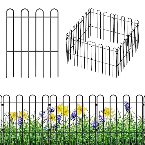 NANANARDOSO Dekorativer Gartenzaun, 42,4 cm (H) x 6,8 m (L) Gartenumrandung, Metalldraht, rostfreier Barrierenzaun für Hunde, Gartenbegrenzung, Blumenbeet, Zaunplatte für Hof, Terrasse im Freien, 25 von NANANARDOSO