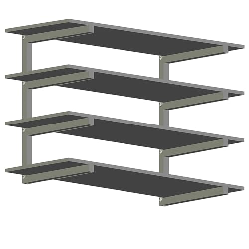 NANANARDOSO Wandmontiertes Holzregal für Garage, 4 Stück, Schwarz von NANANARDOSO