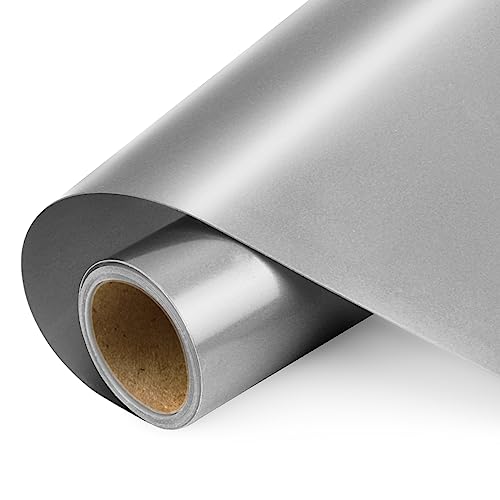 NANAPLUMS Selbstklebendes Plotterfolie Vinyl - Holographisches Permanentes Plotterfolie Vinyl, Selbstklebende Folie für Dauerhaften Aufklebern, Schilder(Mattes Silber, 30.5x200cm) von NANAPLUMS