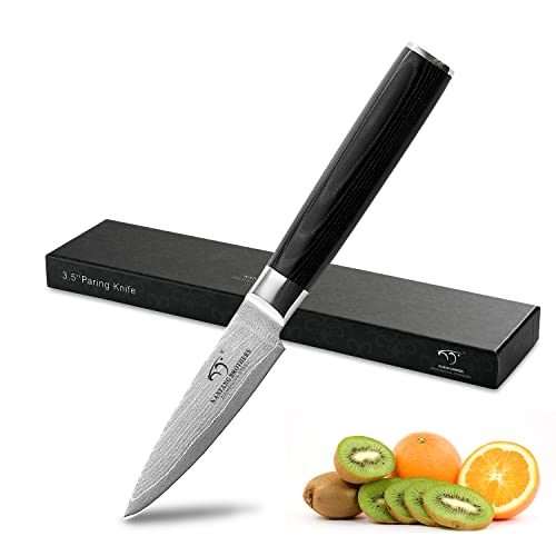 NANFANG BROTHERS Damaskus Gemüsemesser 3,5 Zoll, Pro Grade 67 Schicht VG-10 Edelstahl Ultra Sharp Messer, Küchenmesser mit ergonomischem Griff NANFANG BROTHERS Damaskus Gemüsemesser 3,5 Zoll, Pro Grade 67 Schicht VG-10 Edelstahl Ultra Sharp Messer, Küchenmesser mit ergonomischem Griff von NANFANG BROTHERS