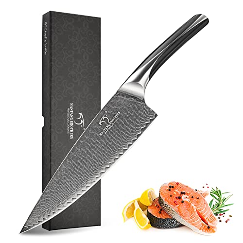 NANFANG BROTHERS Damastmesser Kochmesser 67 Schichten Damaststahl Küchenmesser mit ABS Griff 20CM,Profi Küchenmesser, Messer Chefmesser NANFANG BROTHERS Damastmesser Kochmesser 67 Schichten Damaststahl Küchenmesser mit ABS Griff 20CM,Profi Küchenmesser, Messer Chefmesser von NANFANG BROTHERS