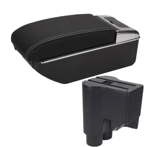 NANGAEBPPW Armaturenbrett-Ablage Auto-Zentralablage Armstütze Für Daihatsu Für Sirion Für Materia 2007 2008 2009 2010 2011 2012 2013 2014 2015(A3 Schwarz weiß 7USB) von NANGAEBPPW